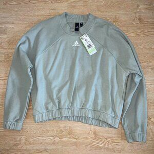 adidas Women's Ribbed Crewneck - Halo Green